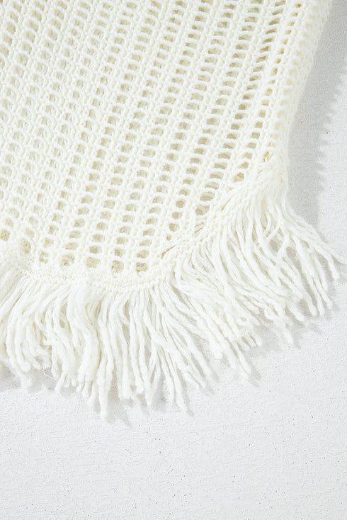 Boho Open Knit Tie Waist Mini Cover Up