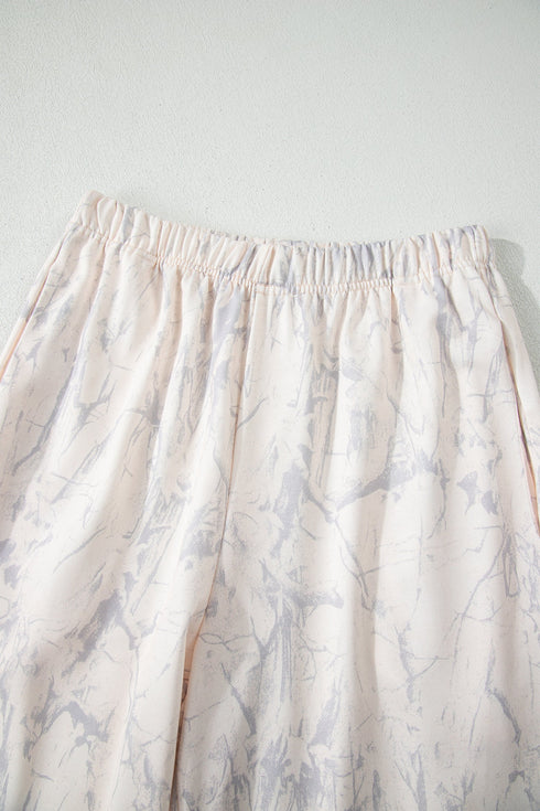 Camo Print Mock Neck Jogger Pant Set