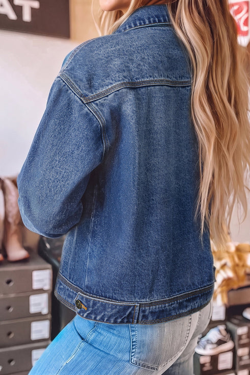 Vintage Wash Finish Western Shift Denim Jacket