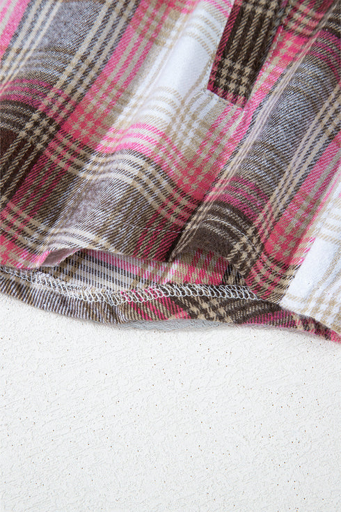 Exclusive Casual Flap Pocket Button Up Plaid Shacket