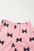 Bow Print Two Piece Short Lounge Set
