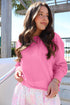 Backless Round Neck Drop Shoulder Long Sleeve Pullover Sweater