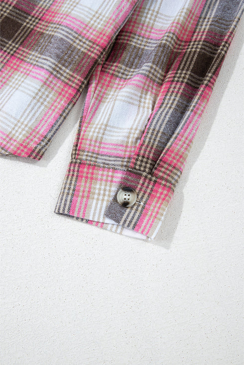 Exclusive Casual Flap Pocket Button Up Plaid Shacket