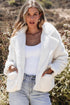 Faux Fur Fleece Button Front Pocketed Lapel Jacket