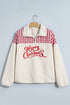 Plaid Patchwork Baggy Silhouette Plush Sherpa Sweatshirt