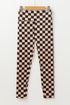 Checkered Print High Waist Stretch Skinny Leggings