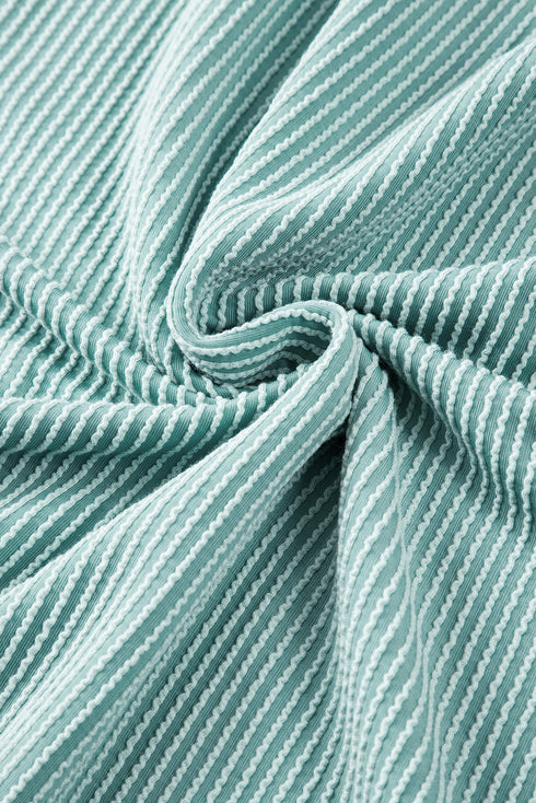 Corded Ribbed Knit Loose Fit Tee And Short Set