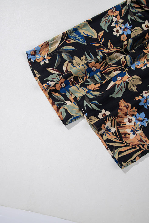 Bohemian Floral Print Smocked Waist Wide Leg Pants