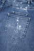 Distressed Splatter Paint Rope Waist Cropped Straight Leg Jeans