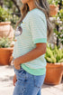 Polyester Striped Mallard Duck Raglan Graphic Tee