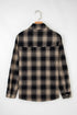 Retro Plaid Double Flap Pocket Brushed Shacket