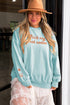 Western Letter Print Loose Round Neck Sweatshirt