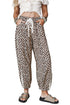Leopard Print Ankle Length Elastic Waist Pants