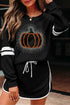 Polyester Cotton Rhinestone Pumpkin Graphic Pullover Sweatshirt