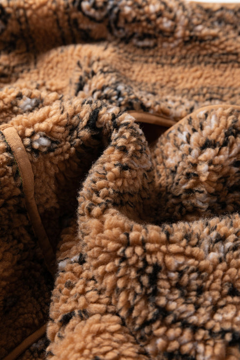 Sherpa Fleece Paisley Print Pocketed Western Vest