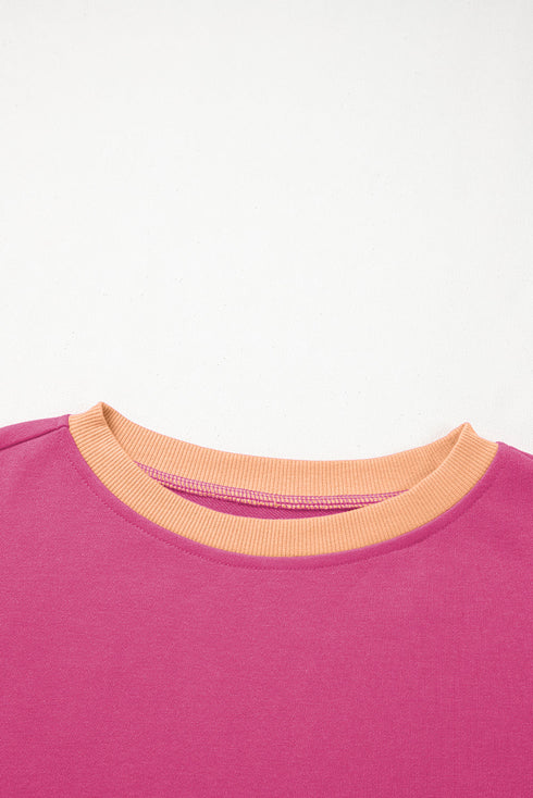 Paneled Loose Pullover And Lace Up Skort Two Piece Set