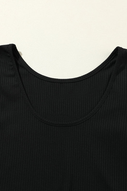 Minimalist Ribbed Crop Top And Long Pant Sets