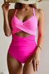 2-tone Crossed Cutout Backless Monokini
