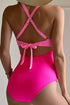 2-tone Crossed Cutout Backless Monokini