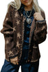 Polyester Stars Pattern Long Sleeve Shift Cardigan