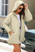Solid Quilted Snap Button Hooded Puffer Coat