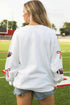 Polyester Sequin Rugby Bow Graphic Pullover Sweatshirt