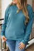 Viscose Ribbed Drop Shoulder Long Sleeve Top
