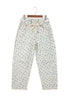 Grommet Knot Waist Floral Barrel Jeans