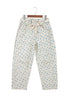 Grommet Knot Waist Floral Barrel Leg Jeans