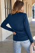 Exposed Seam Detail Crew Neck Long Sleeve Top