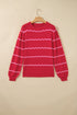 Striped Round Neck Long Sleeve Shift Pullover Sweater