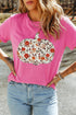 Floral Pumpkin Printed Graphic Round Neck Statement Tee