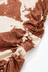 Western Cow Spot Sheer High Neck Sheath Top