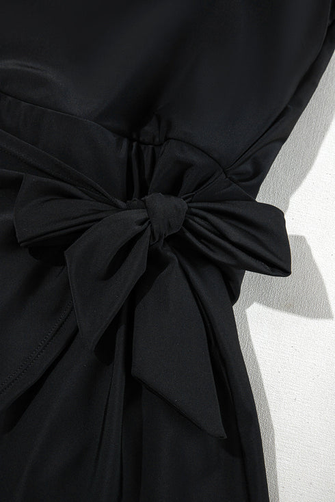 Exclusive Casual Square Neck Knotted One Piece Swimwear