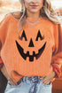 Corded Texture Jack O Lantern Graphic Sweatshirt
