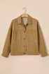 Metal Button Front Long Sleeve Collar Denim Jacket