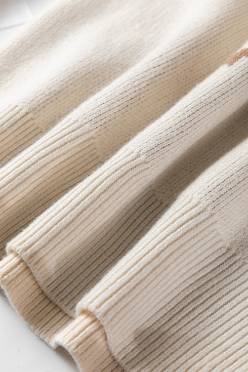 Abstract Animal Pattern Crew Neck Knit Sweater