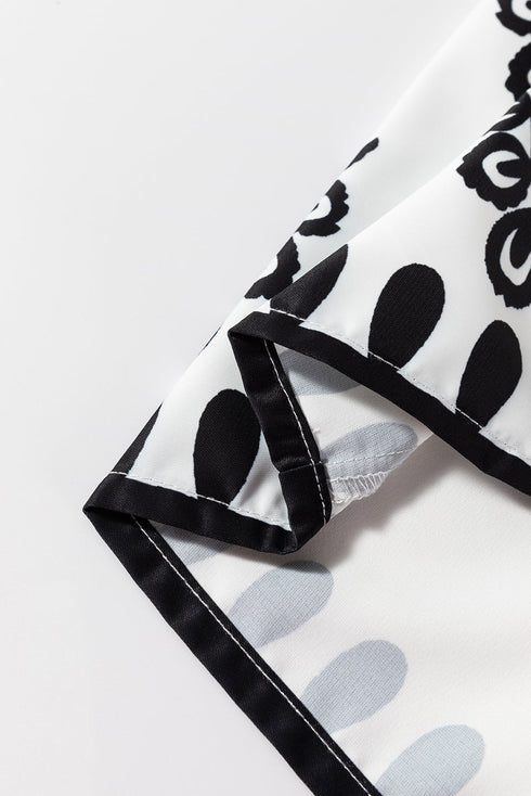 Bohemian Paisley Geometric Print Belted High Waist Casual Shorts