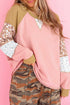 Artistic Floral Waffle Mixed Texture Patchwork Top