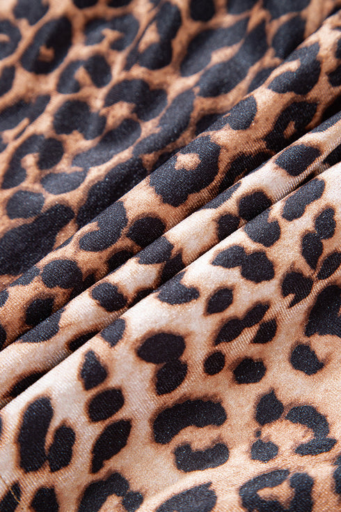 All Over Leopard Print Patchwork Tiered Mini Skirt