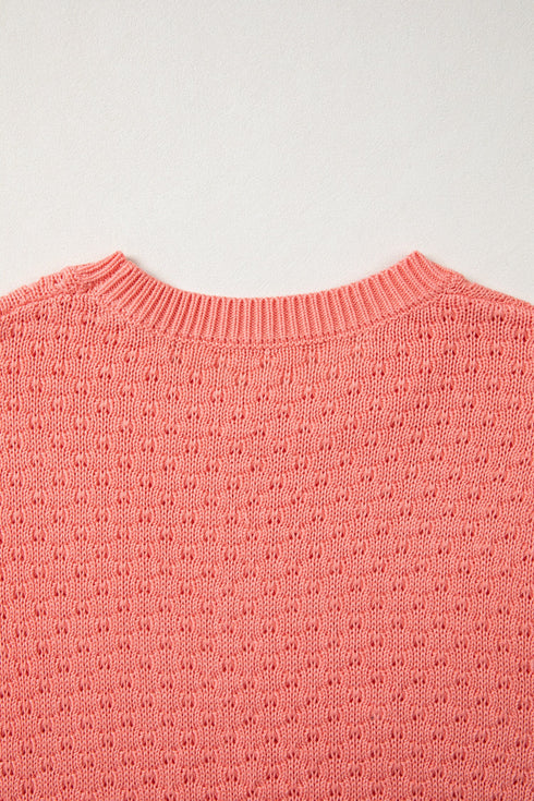 Drop Shoulder Ribbed Knit Long Sleeve Sweater