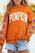 Sequined Pumpkin Applique Layered Mock Neck Graphic Sweatshirt