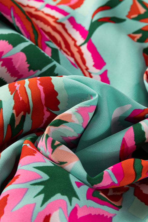 Abstract Lace-up High Waist Buttoned Mini Dress