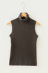 Western Ribbed Knit High Neck Slim Fit Sweater Vest