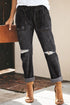 Casual Distressed Pocketed Denim Jogger Jeans