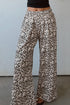 Leopard Print Wide Leg Full Length Pants