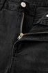 High Rise Straight Loose Raw Hem Cuffed Jeans