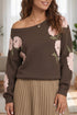 Floral Print Drop Shoulder Relaxed Pullover Sweater