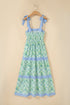 Geometric Floral Striped Patchwork Sleeveless A Line Dress