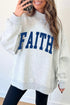 Faith Jesus Double Sided Letter Print High Neck Sweatshirt
